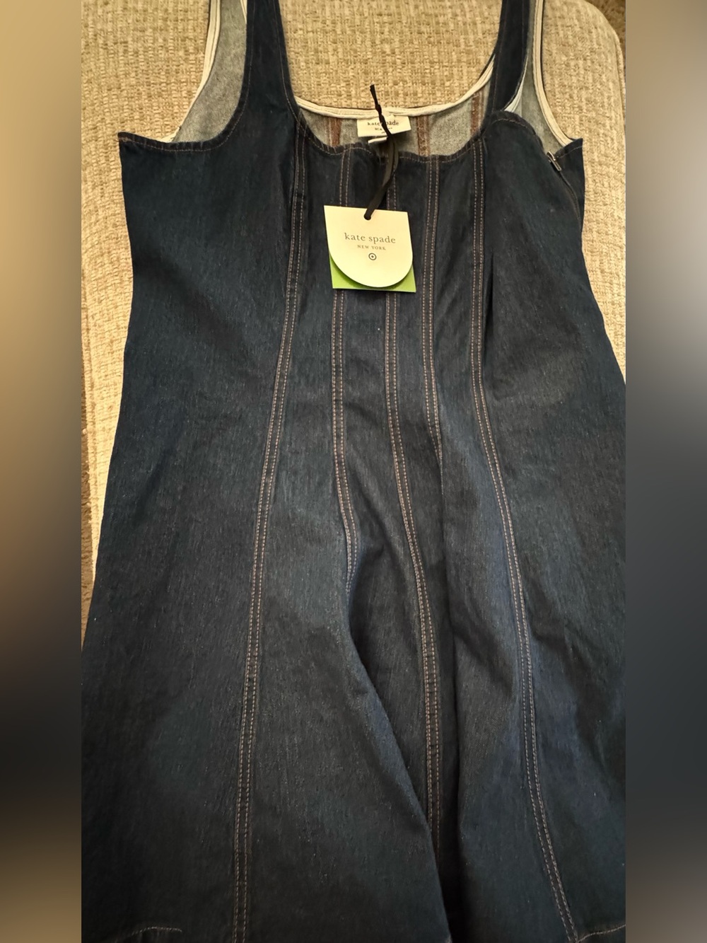 Kate Spade New York x Target Denim Seamed Mini Dress, Size 16, NWT
